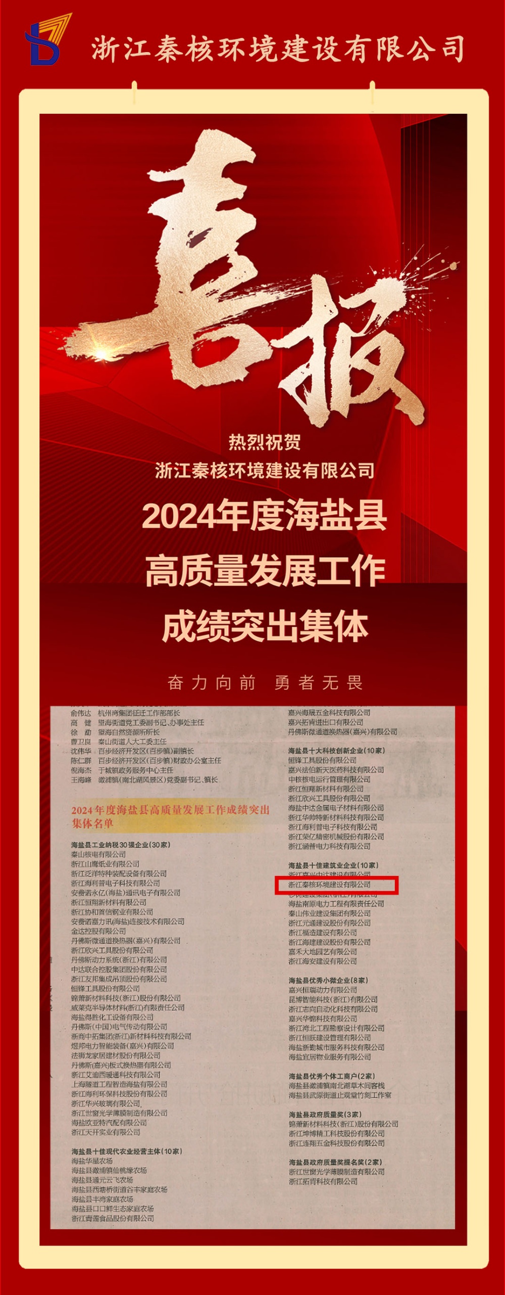 喜報 2025十佳建筑業(yè)